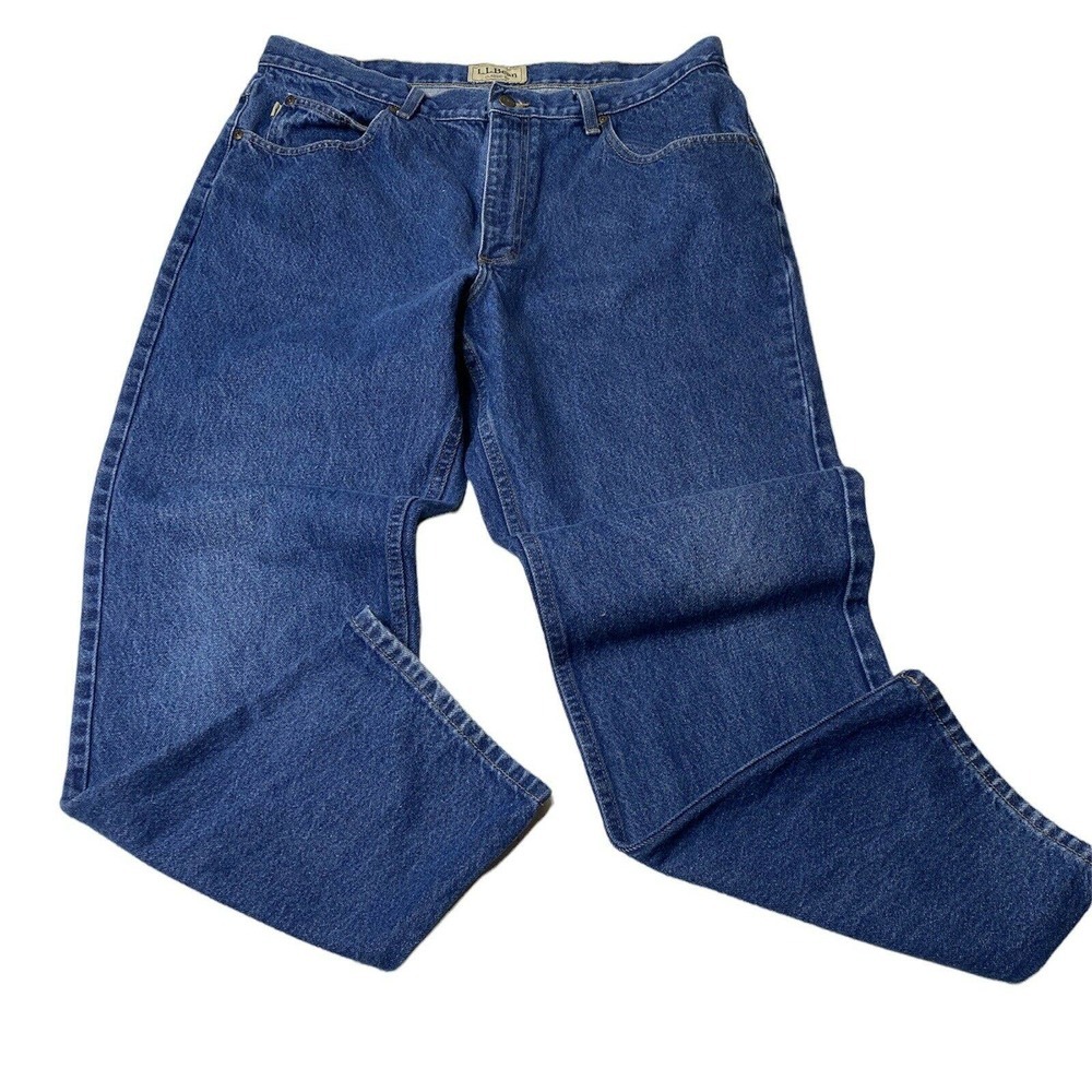 LL BEAN Sz 38x32 classic fit Mens Vtg Jeans 100% Cotton See Measurements